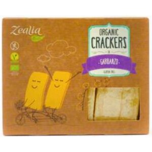 Deliciosas Crackers de Garbanzos SinGluten Bio Vegan 120g Zealia